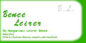 bence leirer business card